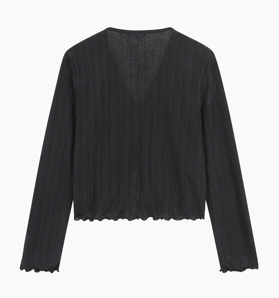 Black cardigan with laces - null - Black | Sisley K image number 2